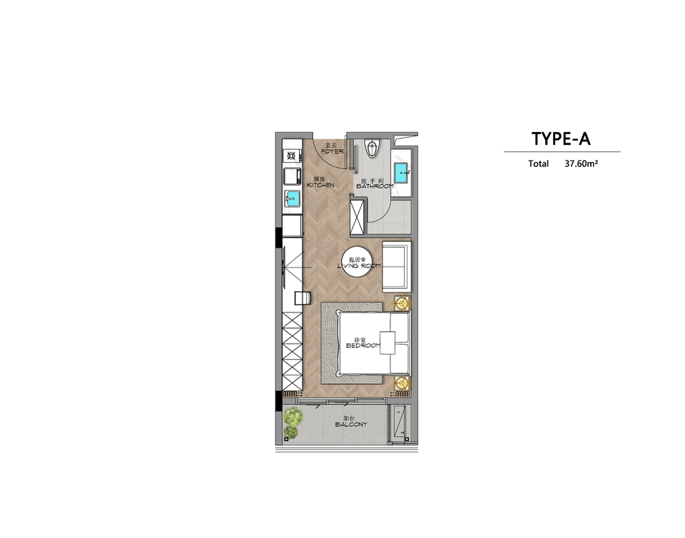 AYANA Heights — студия • Type A1